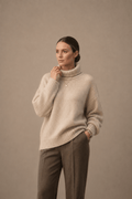 Oversized Ribbed Turtleneck Sweater in Cozy Knit
