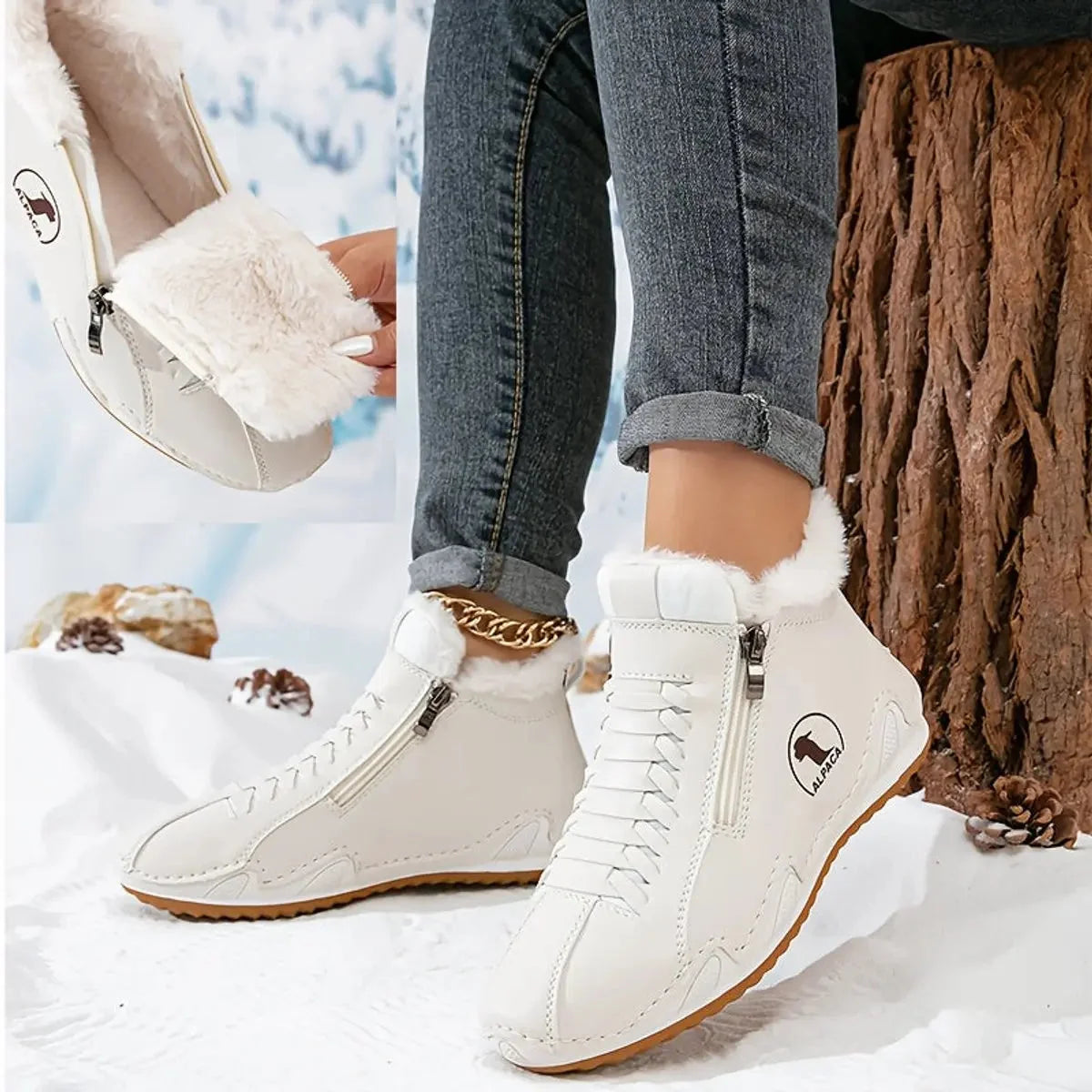 Women's Ankle Boots | Faux-Fur Lined, Wide Toe Box, Side Zip Closure 0