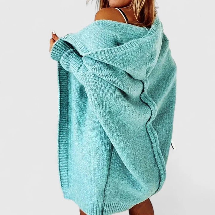Women's Cardigan | Oversized Fit, Large Hood, Knee-Length 0