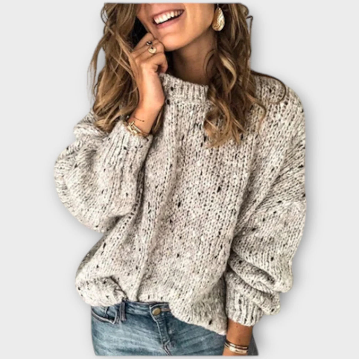 Women's Christmas Jumper | White, Vintage-Inspired, Cozy Loose Fit 0