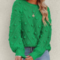 Women's Chunky Knit Jumper | Bobble Texture, Balloon Sleeves, Relaxed Fit 0