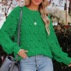 Women's Chunky Knit Jumper | Bobble Texture, Balloon Sleeves, Relaxed Fit 3