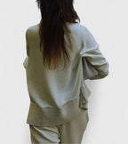 Women's Co Ord Set | High-Neck Sweater with Side Zip, Elastic Waist Pants 7