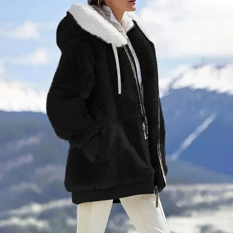 Women's Fitted Jacket | Protective Hood, Side Pockets, Cozy Winter Wear 0