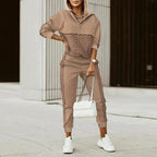 Women's Jogger Set | Half-Zip Top, Patterned Design, Relaxed Fit Athleisure 1