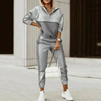 Women's Jogger Set | Half-Zip Top, Patterned Design, Relaxed Fit Athleisure 2