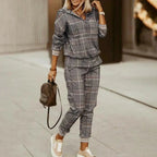 Women's Jogger Set | Half-Zip Top, Patterned Design, Relaxed Fit Athleisure 3