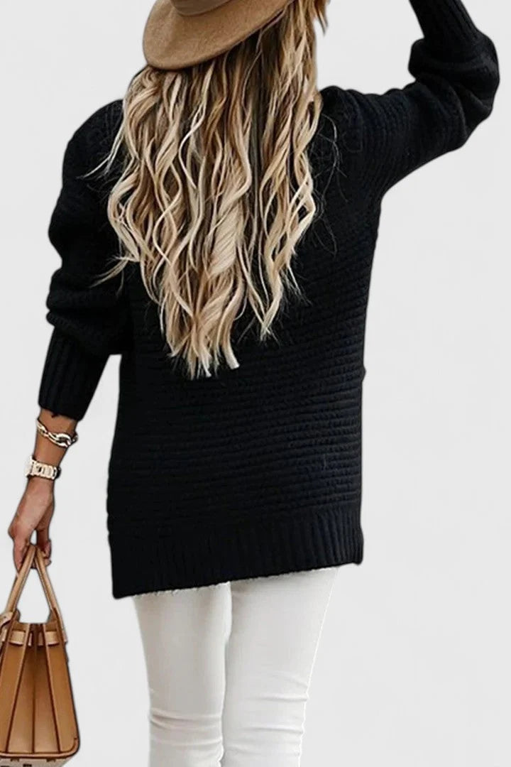 Women's Jumper | Comfortable Loose Fit, O Neckline, Slit Design 1