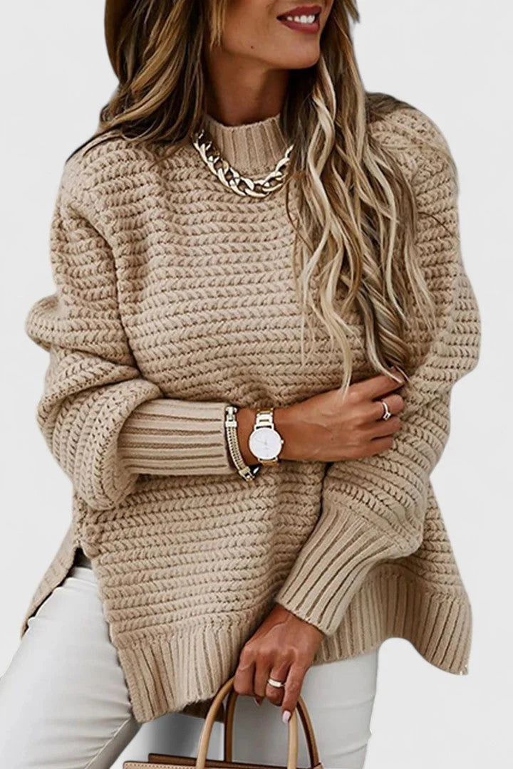 Women's Jumper | Comfortable Loose Fit, O Neckline, Slit Design 2