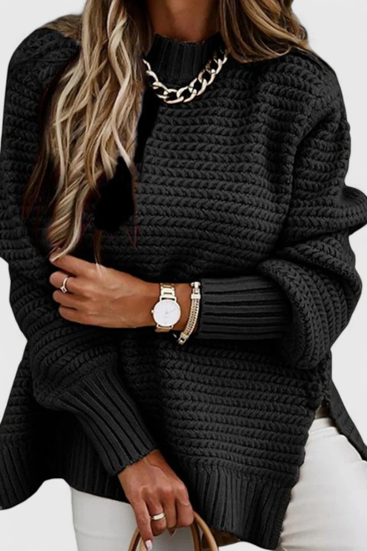 Women's Jumper | Comfortable Loose Fit, O Neckline, Slit Design 4
