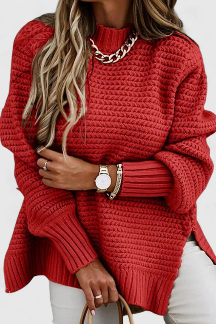 Women's Jumper | Comfortable Loose Fit, O Neckline, Slit Design 6
