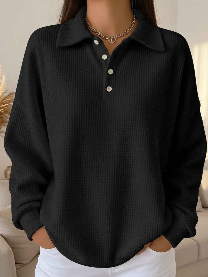 Women's Jumper | Elegant Polo Collar, Stretch Fabric, Versatile Style 0