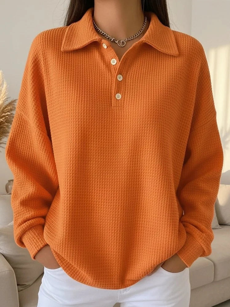 Women's Jumper | Elegant Polo Collar, Stretch Fabric, Versatile Style 1