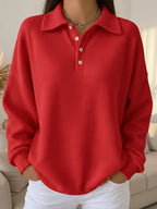 Women's Jumper | Elegant Polo Collar, Stretch Fabric, Versatile Style 2