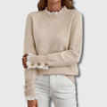 Women's Jumper | Lace Detail, Decorative Buttons, Ribbed Cuffs 0
