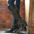 Women's Knee-High Boots | Orthopaedic, Pointed Toe, Mid Block Heel, Side Zipper 0