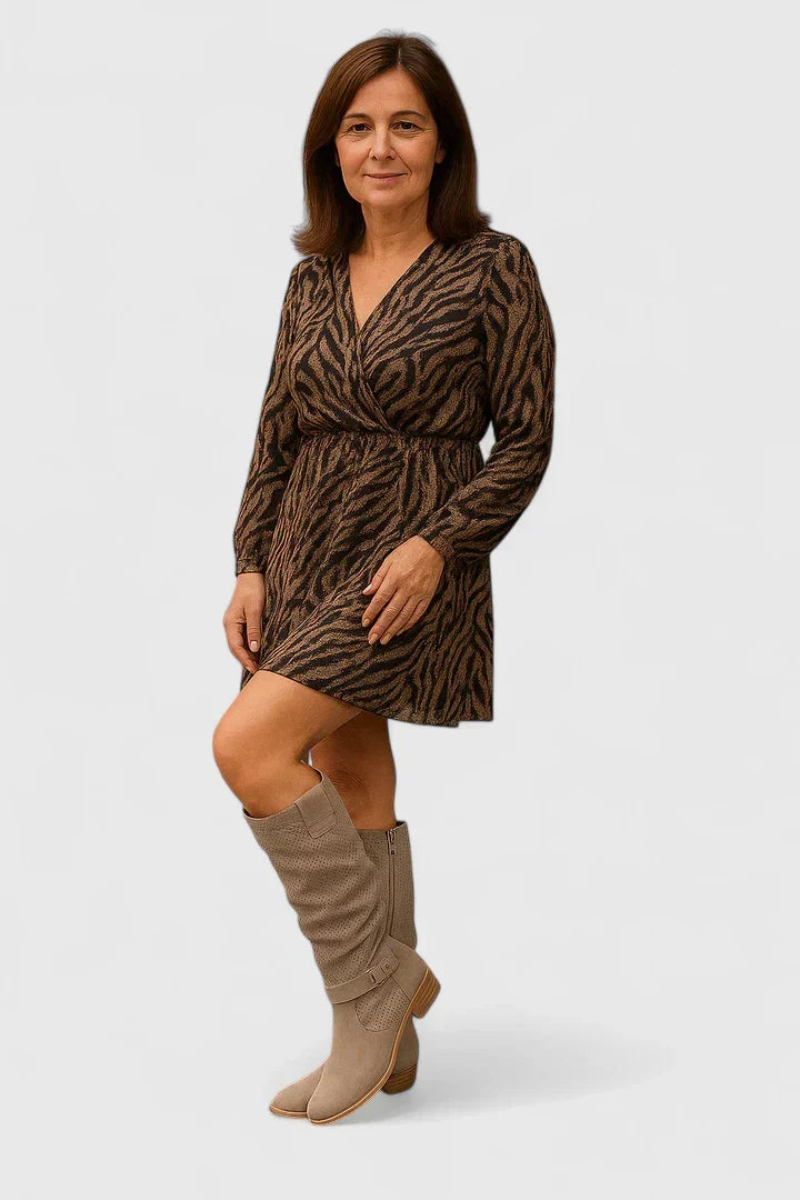Women's Knee High Boots | Perforated Shaft, Low Block Heel 1