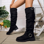 Women's Knee High Boots | Slouchy Fit, Buckle Detail, Comfortable Block Sole 0