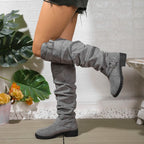 Women's Knee High Boots | Slouchy Fit, Buckle Detail, Comfortable Block Sole 1