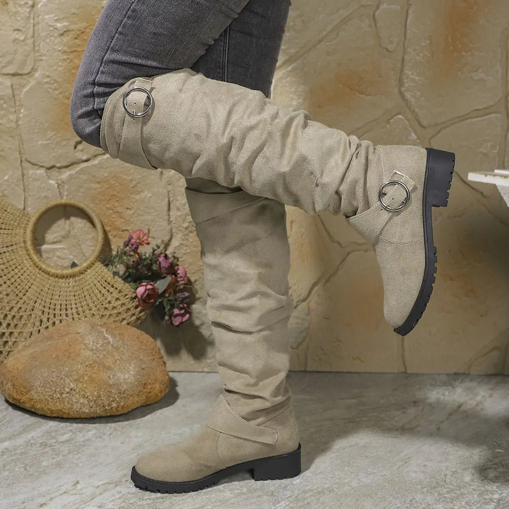 Women's Knee High Boots | Slouchy Fit, Buckle Detail, Comfortable Block Sole 3