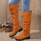 Women's Knee High Boots | Slouchy Fit, Buckle Detail, Comfortable Block Sole 4