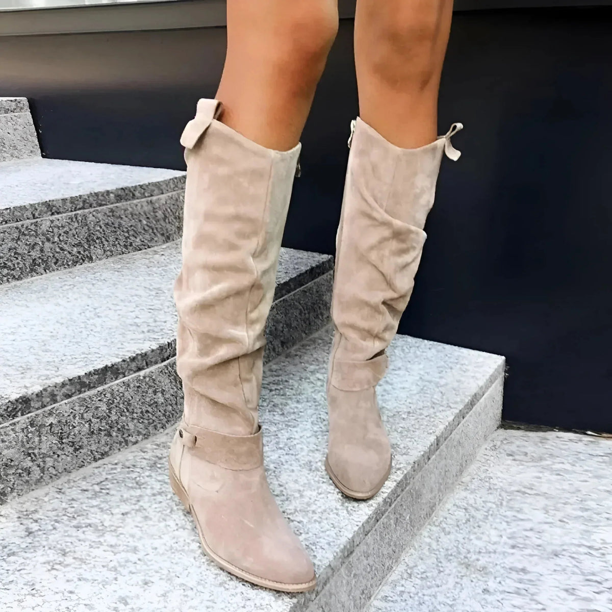 Women's Knee High Boots | Stylish Suede, Side Zipper, Comfortable Heel 1