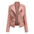 Women's Leather Jacket | Fitted Quilted Design, Asymmetric Zip, Laced Shoulders 2