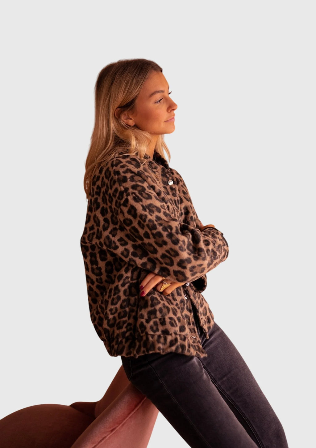Women's Leopard Print Jacket | Lightweight, Tailored Fit, Year-Round Style 8