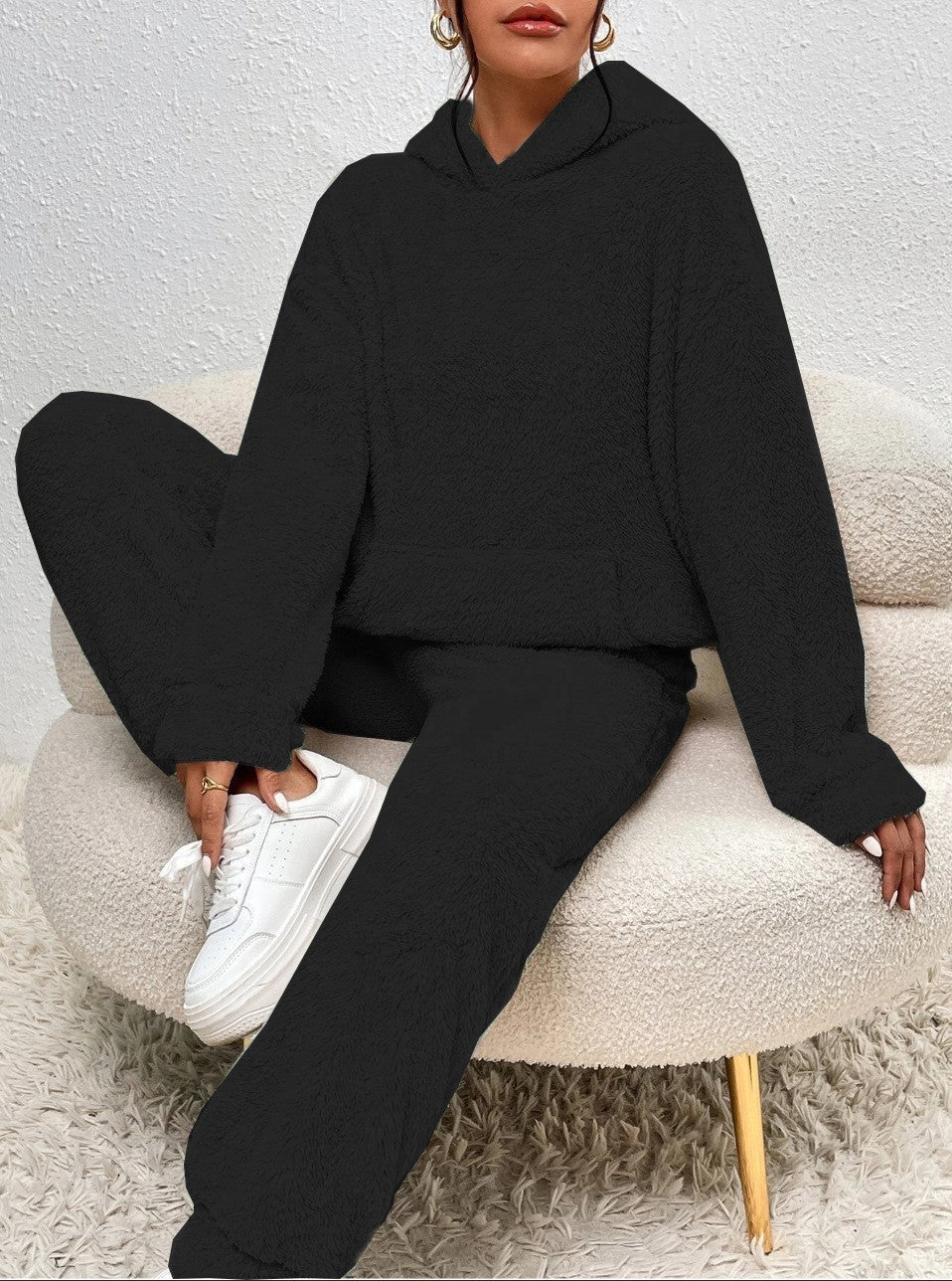 Women's Loungewear Set | Soft Fleece Hoodie and Joggers, Relaxed Fit Matching Lounge Set 3