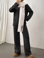 Women's Loungewear Set | Soft Mock Neck Jumper and Wide-Leg Trousers 5