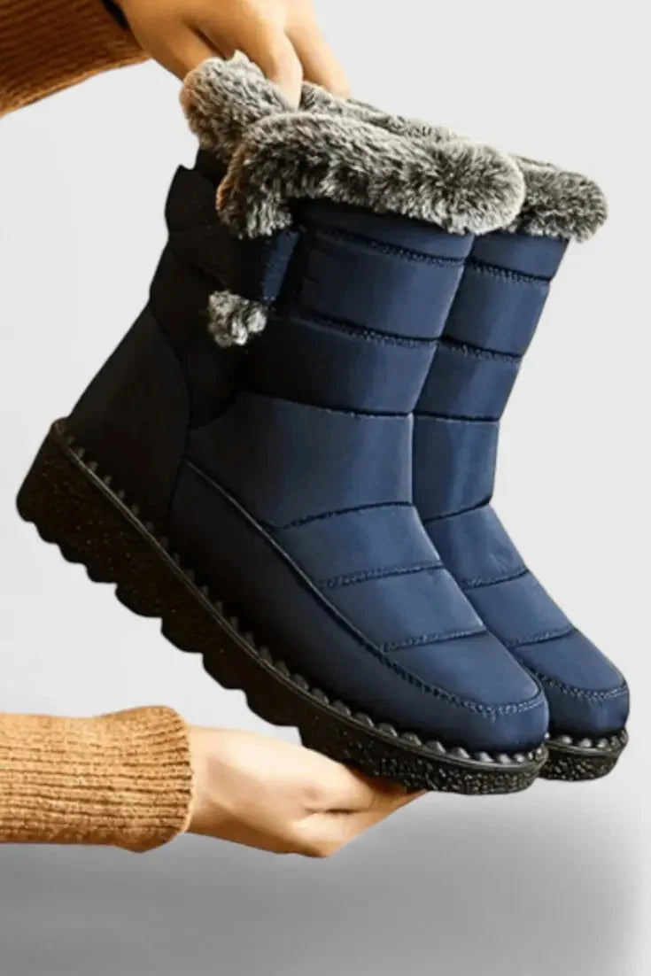 Women's Mid-Calf Boots | Waterproof, Quilted Design, Faux Fur Lining 0