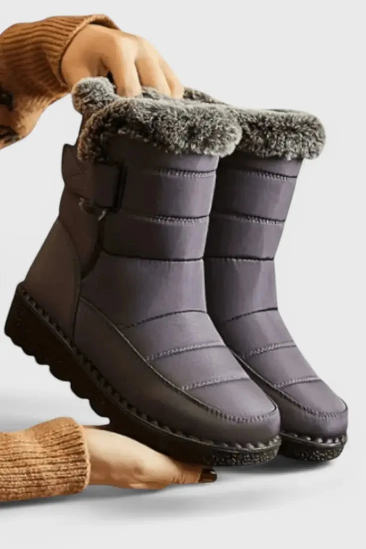 Women's Mid-Calf Boots | Waterproof, Quilted Design, Faux Fur Lining 1