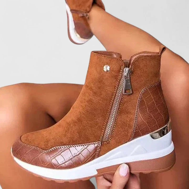 Women's Orthopaedic Boots | Lightweight Wedge, Suede Upper, Non-Slip Sole 1