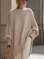 Women's Oversized Jumper | Soft Wool Blend, Asymmetrical Hem, Ribbed Cuffs 0