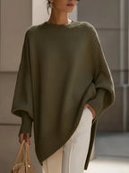 Women's Oversized Jumper | Soft Wool Blend, Asymmetrical Hem, Ribbed Cuffs 10