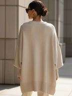 Women's Oversized Jumper | Soft Wool Blend, Asymmetrical Hem, Ribbed Cuffs 3