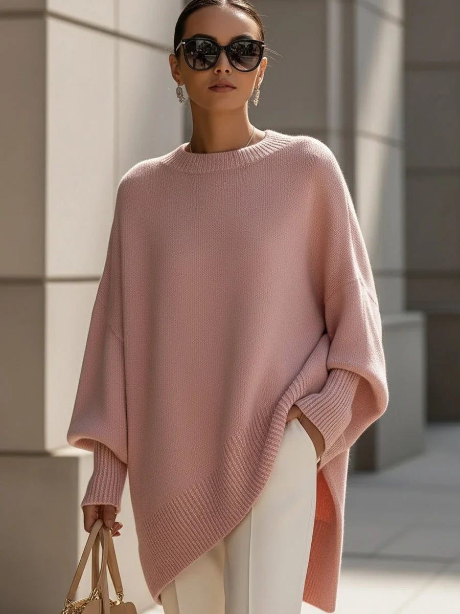 Women's Oversized Jumper | Soft Wool Blend, Asymmetrical Hem, Ribbed Cuffs 5