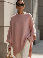 Women's Oversized Jumper | Soft Wool Blend, Asymmetrical Hem, Ribbed Cuffs 5