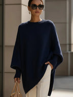 Women's Oversized Jumper | Soft Wool Blend, Asymmetrical Hem, Ribbed Cuffs 6