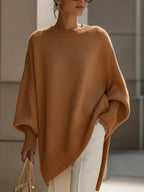 Women's Oversized Jumper | Soft Wool Blend, Asymmetrical Hem, Ribbed Cuffs 7