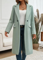 Women's Trench Coat | Oversized Midi, Notched Lapel, Self-Tie Belt 1