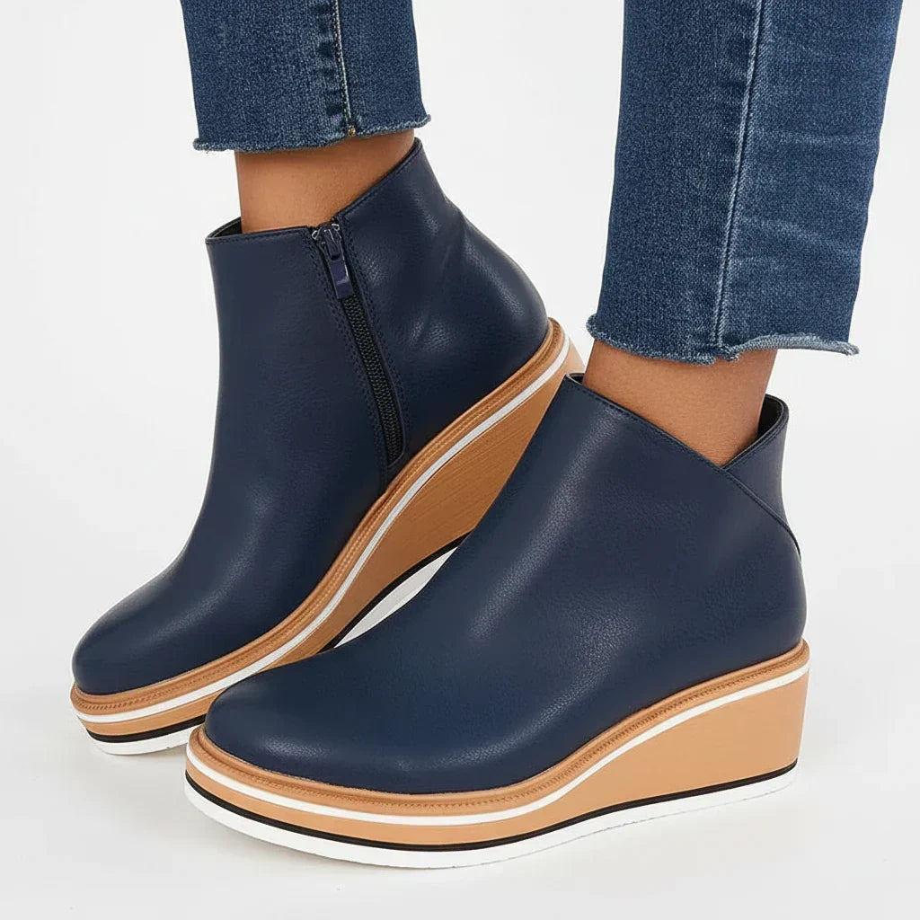Women's Wedge Ankle Boots | Platform Sole, Side Zip, Closed Toe 4