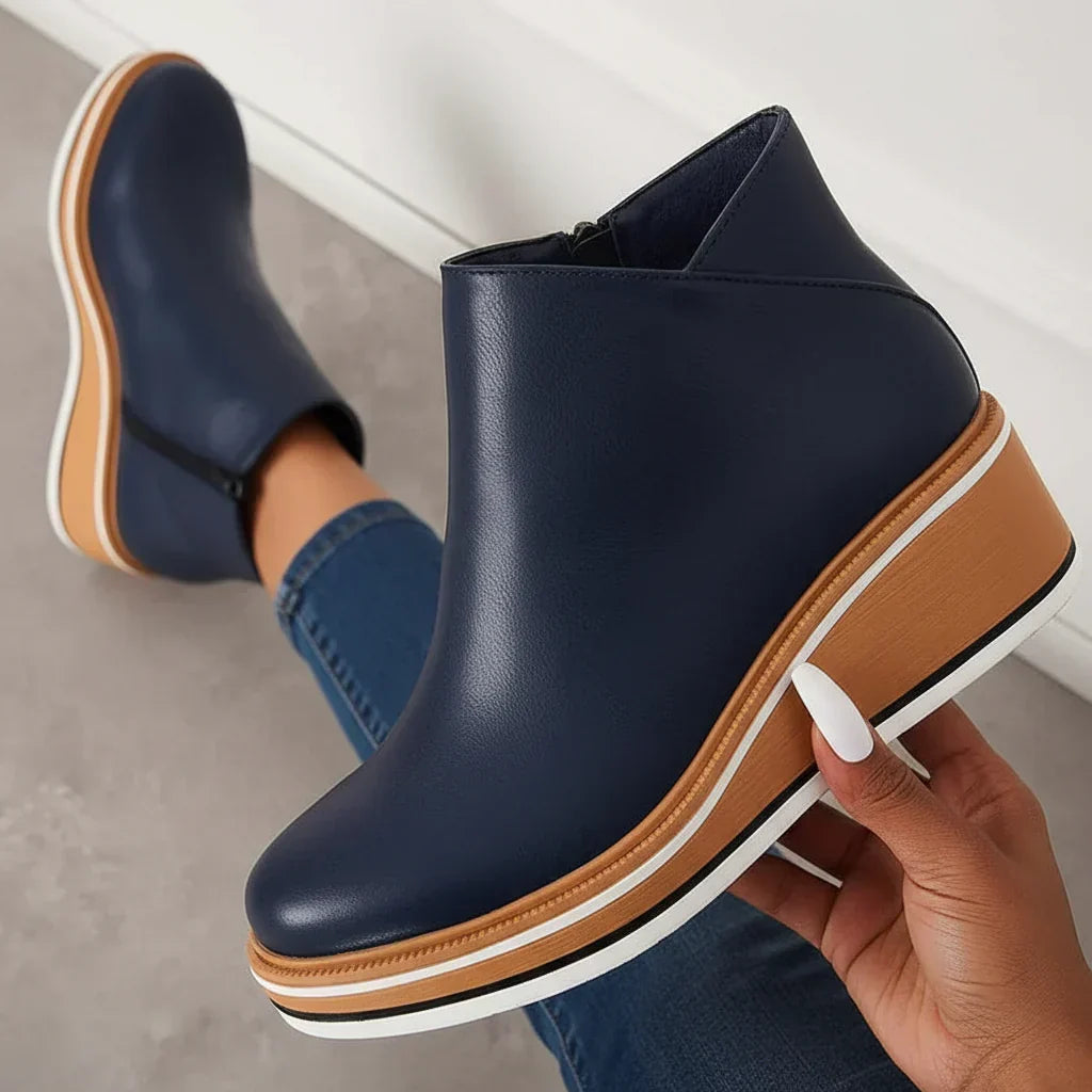 Women's Wedge Ankle Boots | Platform Sole, Side Zip, Closed Toe 5