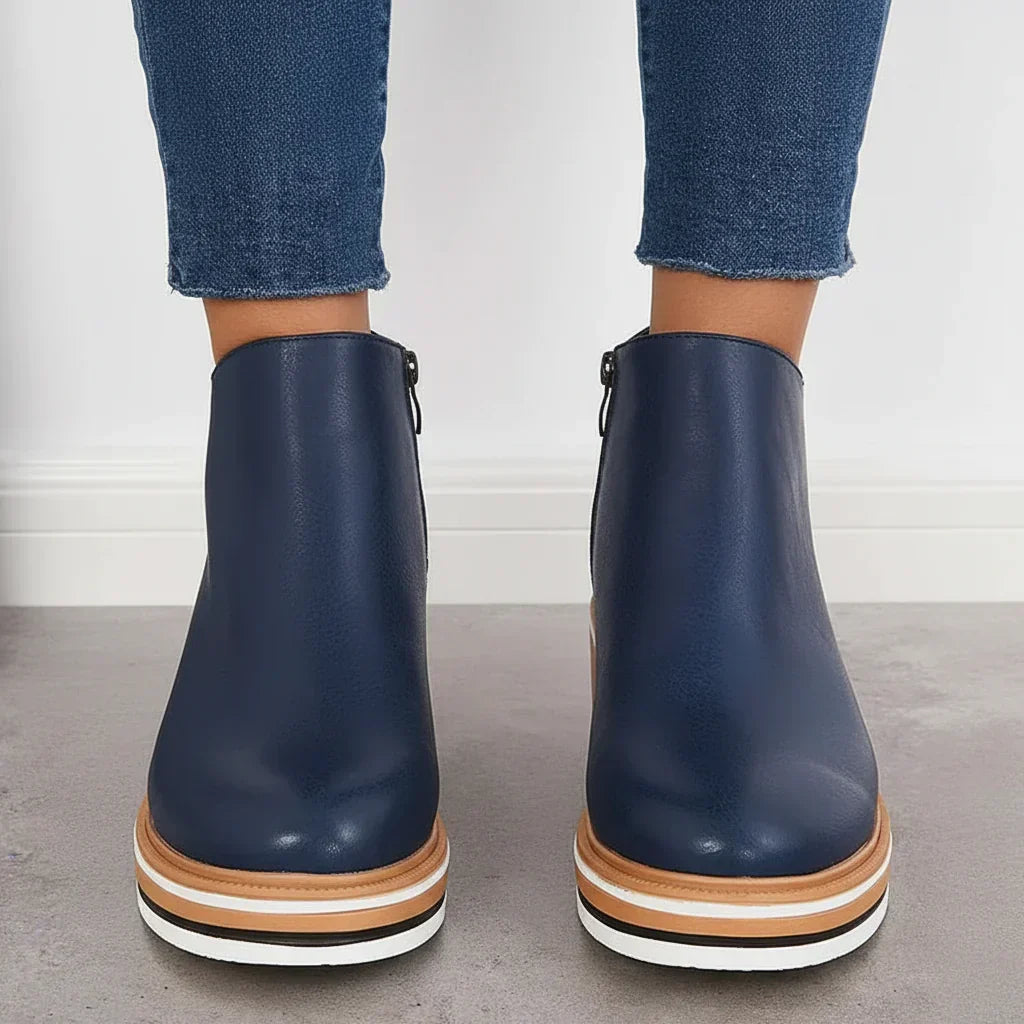 Women's Wedge Ankle Boots | Platform Sole, Side Zip, Closed Toe 6