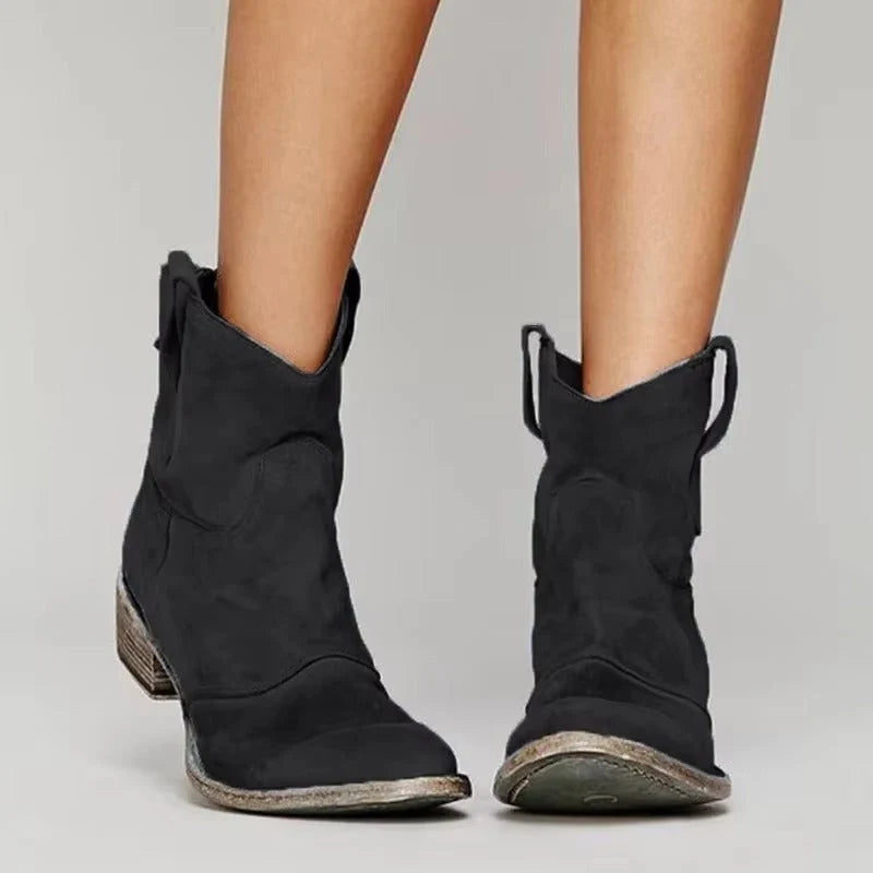 Women's Western Ankle Boots | Block Heel, Rounded Toe, Everyday Sole 2