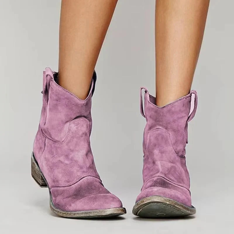 Women's Western Ankle Boots | Block Heel, Rounded Toe, Everyday Sole 4
