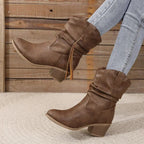 Women's Western Boots | Leather Look, Water-Resistant, Block Heel 4