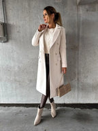 Women's Winter Coat | Double-Breasted, Knee-Length, Gold Button Detail 8