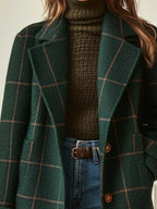 Women's Winter Coat | Retro Plaid Tweed, Tailored Silhouette, Lapel Collar 1