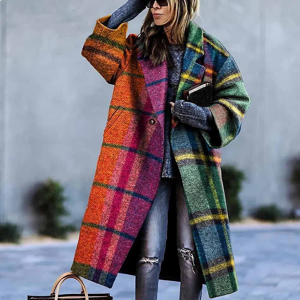 Women's Winter Coat | Soft Wool Blend, Full-Length, Lapel Collar 1